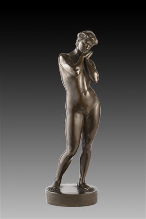 Frederic (Fritz) Storck (Bucarest 1872 - 1942) "Riflessioni" 1905 scultura in...