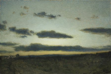 Giorgio Belloni (Codogno 1861 - Azzano Di Mezzegra 1944) "Nubi al tramonto"...