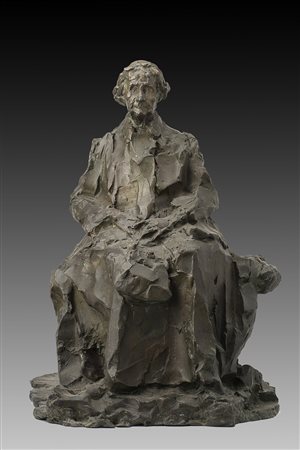 Ernesto Bazzaro (Milano 1859 - 1937) "Donna seduta/Epilogo" 1921 scultura in...