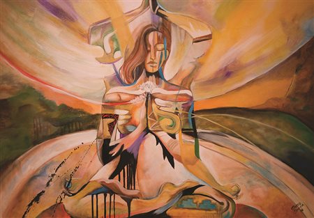 CECILIA ANNA CORSO La rinascita, 2016 olio su tela cm 70 x 100 firma in basso...