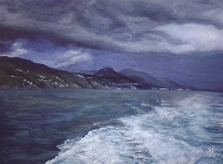 KATARINA DRIENOVSKA Il Mare, 2015 acrilico su tela cm 30 x 40 firma in basso...