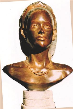 ALDO DIANA Mia figlia con acconciatura d’epoca, 1986 bronzo fusione a cera...