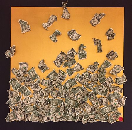 ROBERTA BISSOLI Golden Age, 2016 tecnica mista con banconote dollari...