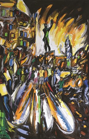 ALFONSO MANGONE Firenze, 2009 olio su tela cm 140 x 90 firma in basso a...