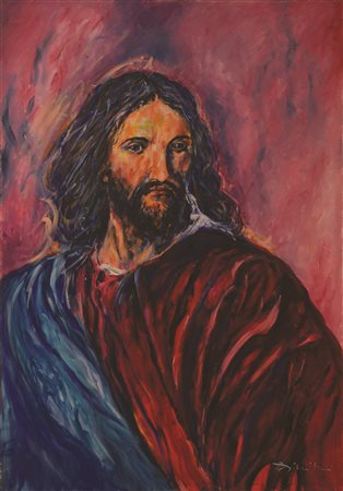 GIUSEPPE DI VITA Il Cristo guerriero, 2013 acrilico su tela cm 100 x 70 firma...