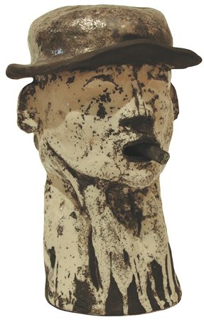 IVANA BARSCIGLIÈ Essere l’umano, 2016 ceramica raku cm 40 x 15 firma in basso...