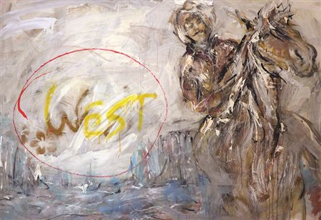 FLAVIA MANTOVAN Libertà, 2013 tecnica mista su tela cm 100 x 145 autentica su...