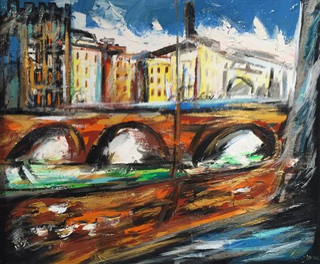 ALFONSO MANGONE Roma, 2008 tecnica olio su tela cm 100 x 80 firma in basso a...