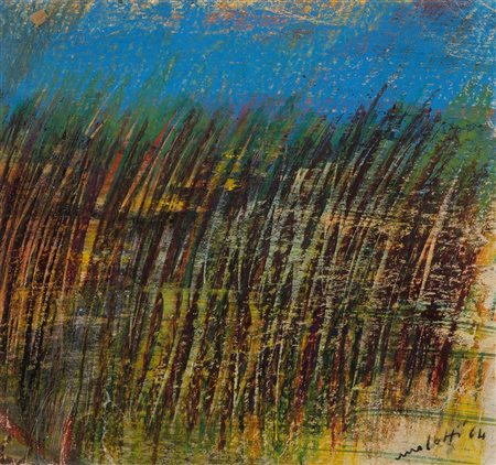 Ennio Morlotti (1910-1992), Il canneto, 1964 pastelli ad olio su carta, cm...