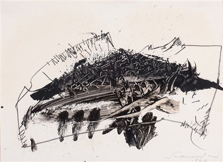 Emilio Scanavino (1922-1986), Composizione, 1960 tecnica mista su carta...