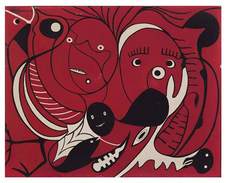 Galliano Mazzon (1896-1978), Immagini ossessive, 1933 tempera su assicella,...