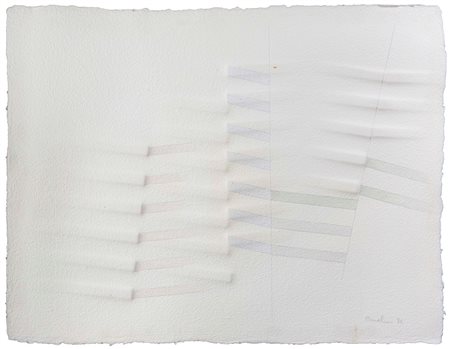 Agostino Bonalumi (1935-2013), Senza Titolo, 1985 tecnica mista su carta...