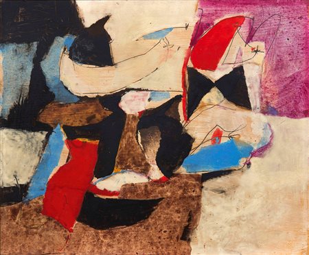 Afro Basaldella (1912-1976), Blu cobalto, 1967 tecnica mista su compensato,...