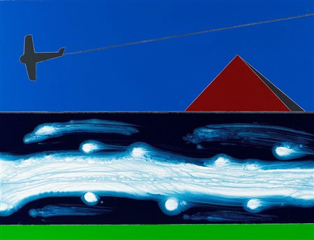 Franco Angeli (1935-1988), Mediterraneo, 1985-87 tecnica mista su tela, cm...