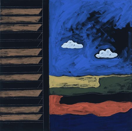 Tano Festa (1938-1988), Senza Titolo, 1985 olio su tela, cm 40x40 firmato al...