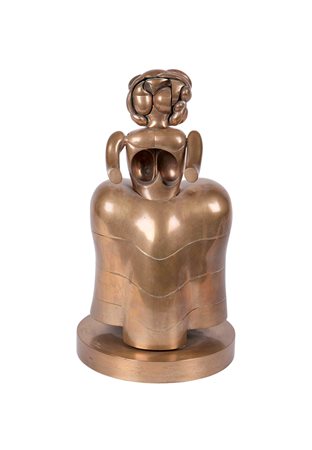 Miguel Berrocal (1933-2006), La Menina II, 1973 bronzo dorato, altezza cm 32...