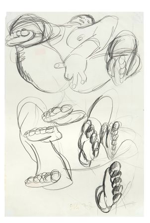 Otto Muehl (1925-2013), Senza titolo, 1977 matita su carta, cm 47x32,5...