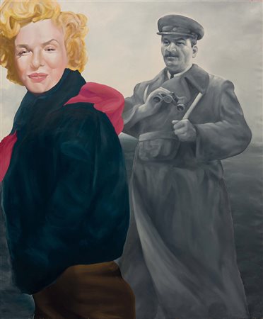 Gian Marco Montesano (1949), Le regard de l'histoire, 1998 olio su tela, cm...