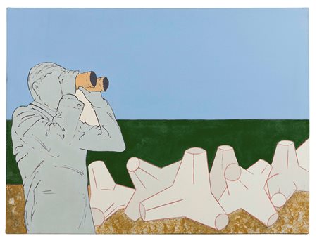 Renato Mambor (1936-2014), Oltre Tetrapoli, 2007 olio e tecnica mista su...