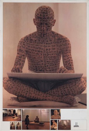 Vincenzo Agnetti (1926-1981), Figura seduta, anni '70 stampa a colori, cm...