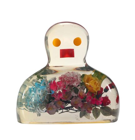 Enrico Baj (1924-2003), La donna di fiori scultura in resina e tecnica mista,...