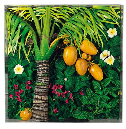 Piero Gilardi (1942), Palma e frangipane, 2010 poliuretano espanso, teca in...