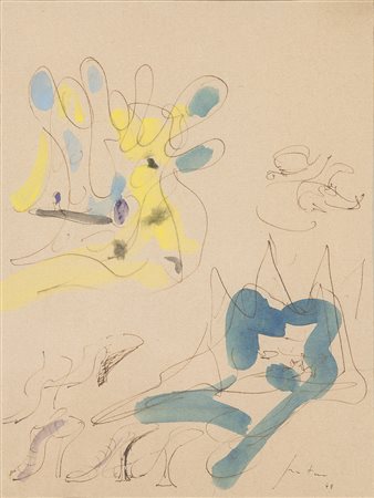 Lucio Fontana (Rosario di Santa Fè 1899 – Varese 1968) Senza titolo,...