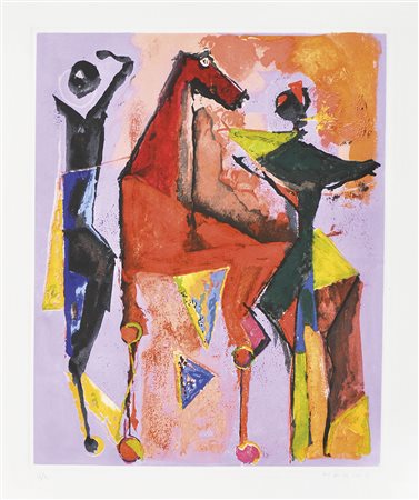 Marino Marini (Pistoia 1901 - Viareggio 1980) Cavaliere;Reiter Lithografie,...