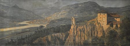 Maler um 1910 Blick von der Haselburg auf Bozen;Blick von der Haselburg auf...