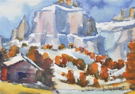 Hubert Mumelter (Bozen/Bolzano 1896 – 1981) Sella;Sella Aquarell, 24,5 x 35,5...