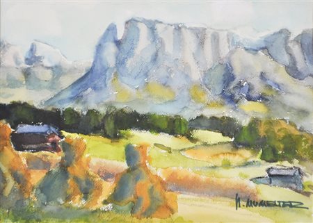 Hubert Mumelter (Bozen/Bolzano 1896 – 1981) Schlern;Schlern Aquarell, 33 x 46...