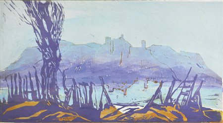 Rudolf Bellenzier (Tötschling, Brixen 1922 – Meran 1990) Landschaft mit Burg,...