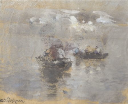 Josef Wopfner (Schwaz 1843 – München 1927) Boote am Chiemsee;Boote am...