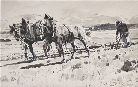 Otto Strützel (Dessau 1855 – München 1930) Pflügender Bauer;Pflügender Bauer...