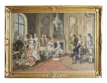 Heinz Pinggera (* Meran 1900) Der junge Mozart spielt vor der Kaiserin Maria...