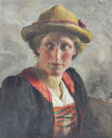 Thomas Riss (Haslach, Stams 1871 – Innsbruck 1959) Tiroler Bauernmädchen, um...