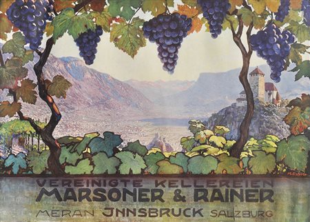 Max von Esterle (Cortina 1870 – Bezau/Voralberg 1947) Plakat „Vereinigte...