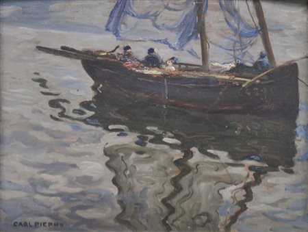 Carl Piepho (Frankfurt a. M 1869 – München 1920) Fischerboot;Fischerboot Öl...
