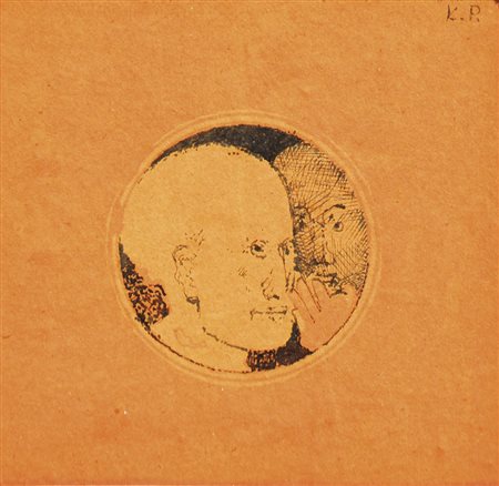 Karl Plattner (Mals 1919 – Mailand 1986) Zwei Köpfe;Zwei Köpfe Tusche,...