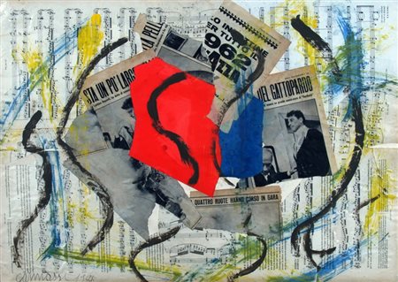 CARMASSI ARTURO (Lucca 1925) "Senza titolo" 1981 Tecnica mista e collage su...