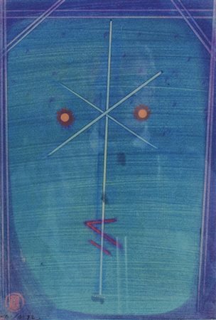 KAN HO (Nan King 1932) "Composizione" 1972 Tempera su carta cm. H: 33.00 L:...