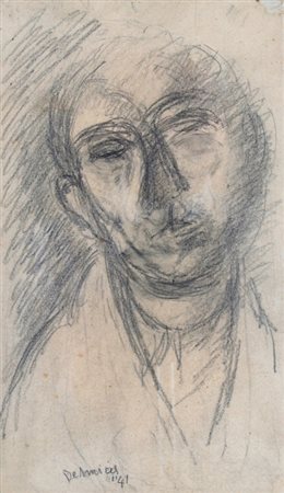 DE AMICIS CRISTOFORO (Alessandria 1902 - Milano 1987) "Volto" 1941 Matita su...