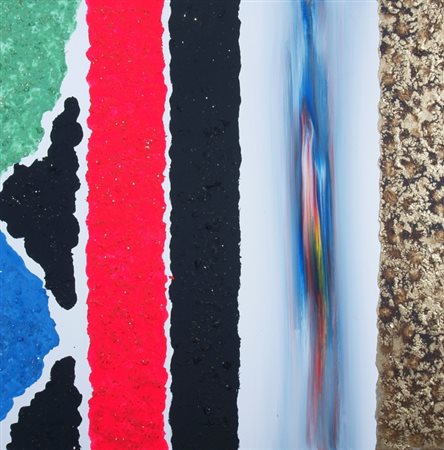 FINZI ENNIO (Venezia 1931) "Il gioco del doppio" Tecnica mista su tela cm. H:...