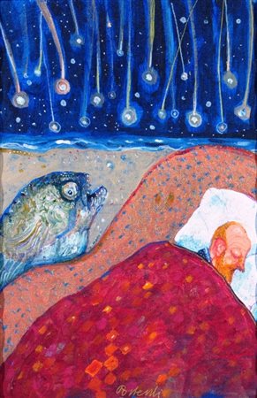 POSSENTI GIOVANNI "Senza titolo" Olio su cartone telato cm. H: 30.00 L: 20.00...