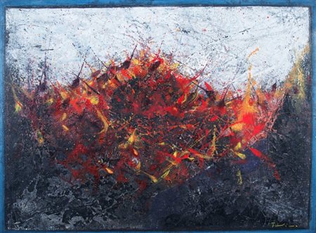 PROVINO SALVATORE (Bagheria 1943) "Paesaggio" 2007 Olio su cartone intelato...