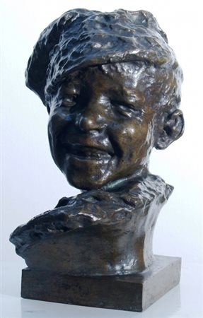 MEDARDO ROSSO "Volto" Scultura in bronzo a cera persa cm. H: 34.00 Firma alla...