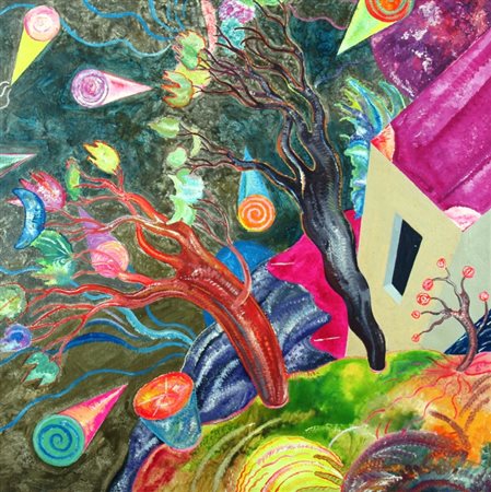 ALINARI LUCA (Firenze 1943) "Vento forte" Olio su tela cm. H: 80.00 L: 80.00...