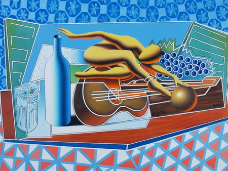 KOSTABI MARK (Los Angeles 1960) "Bebop Bacchus" 2010 Olio su tela cm. H:...