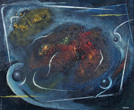 ORIANI PIPPO (Torino 1909 - Torino 1972) "Spaziale" anni '60 Tecnica mista su...