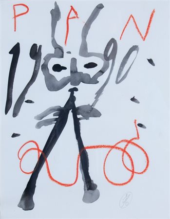 PALADINO MIMMO (Paduli 1948) "Senza titolo" 1990 Tempera su cartoncino cm. H:...